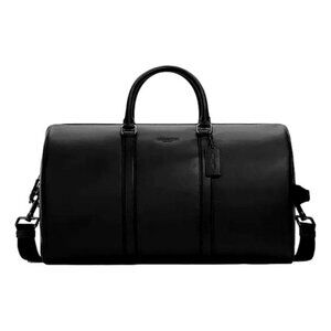 Coach Voyager Black Leather Weekender Luxury Duffel Bag Style F54802 Carry On